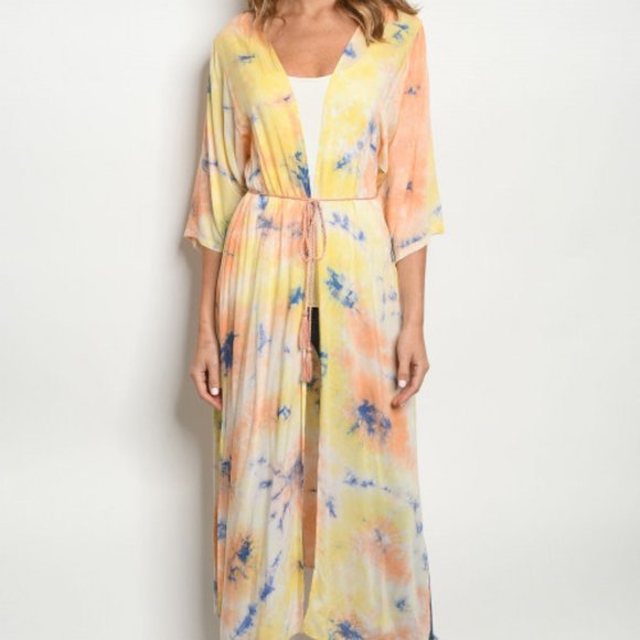 #60 LAST 1! TIE DYE DUSTER CARDIGAN - Picture 3 of 11